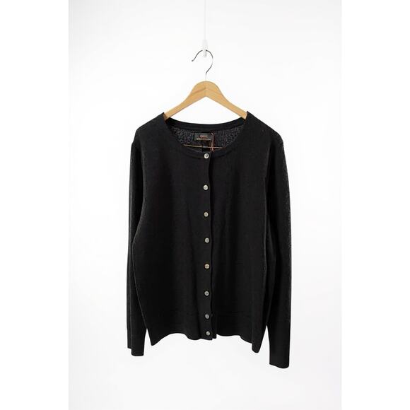 New! Quince Women’s Mongolian Cashmere Cardigan Black Buttons Sz L #135 - Picture 6 of 6